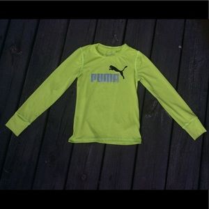 Girls Neon Green Puma Long-sleeve Shirt